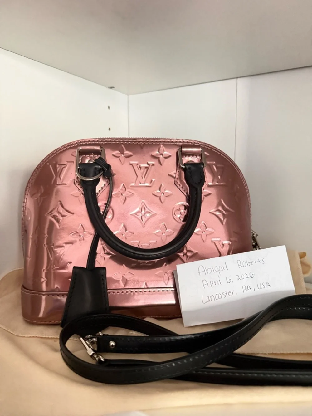 Louis Vuitton Alma BB Rose Cuivre Vernis - Picture 15 of 16